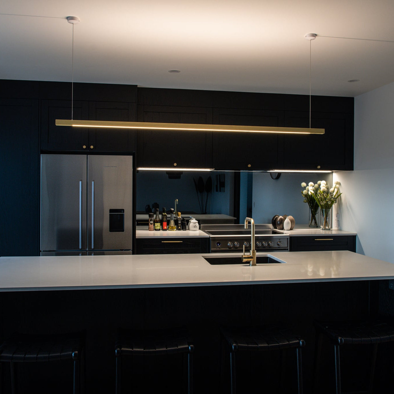 Capsühl Linear | LED Pendant | Brushed Brass