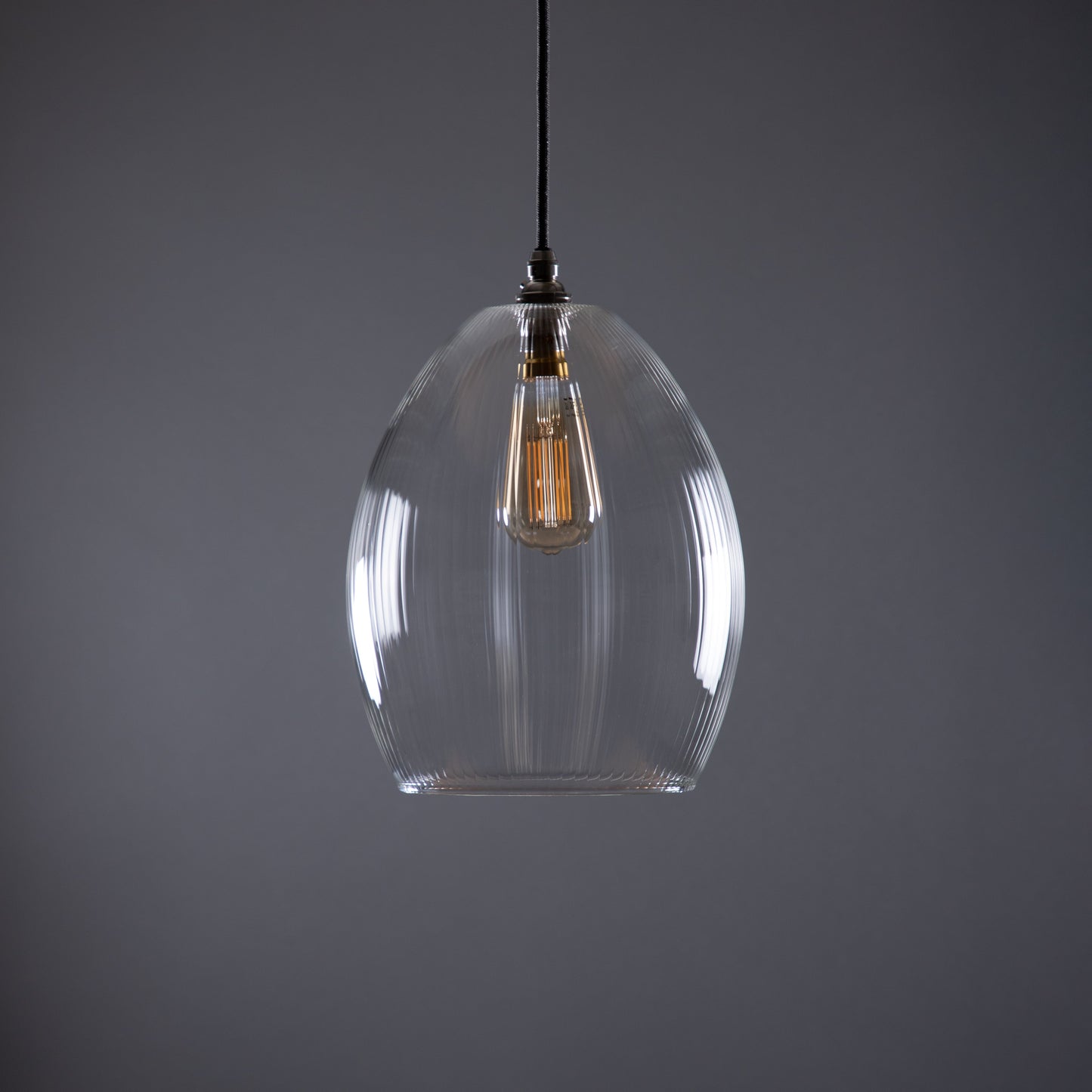 Jules Fine Ribbed Glass Pendant