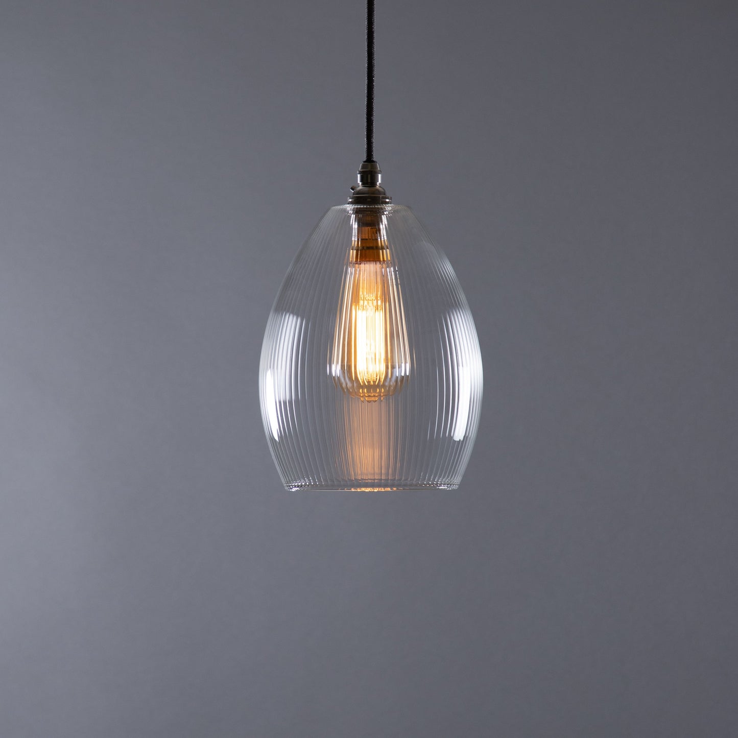 Jules Fine Ribbed Glass Pendant