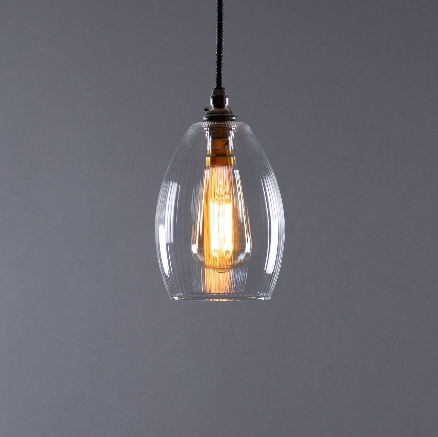 Jules Fine Ribbed Glass Pendant