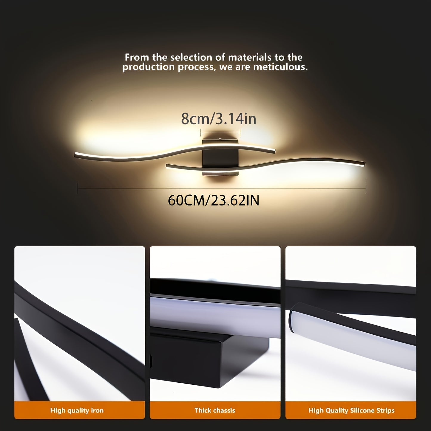 1pc Black LED Ceiling Light, Metal Semi-Recessed Mounting, Dimmable and Adjustable, Suitable for Villa Restaurant Wall Lights, Cafes and Shops LED Lighting, Bedroom, Living Room, Kitchen Island, Dressing Light Bathroom Wall L
