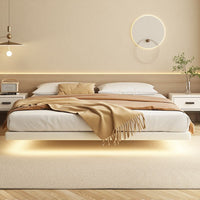 Platform Bed Frame Solid Wood Bed without Headboard and Footboard, Light Not Included