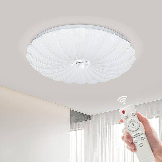1pc LED Dimmable Ceiling Lights 14.96inch Round Lamp with remote control 40W Warm White Cold White Neutral Light LED Energy Saving Indoor Lighting for Bedroom Living Room Kitchen Home Decoration moon Ceiling Lamp