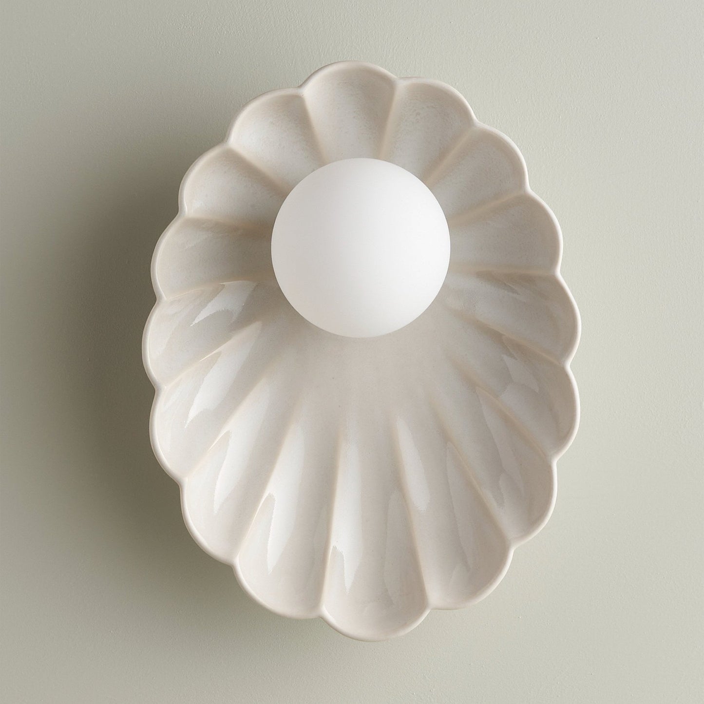 Ceramic Wall Oyster Sconce Light
