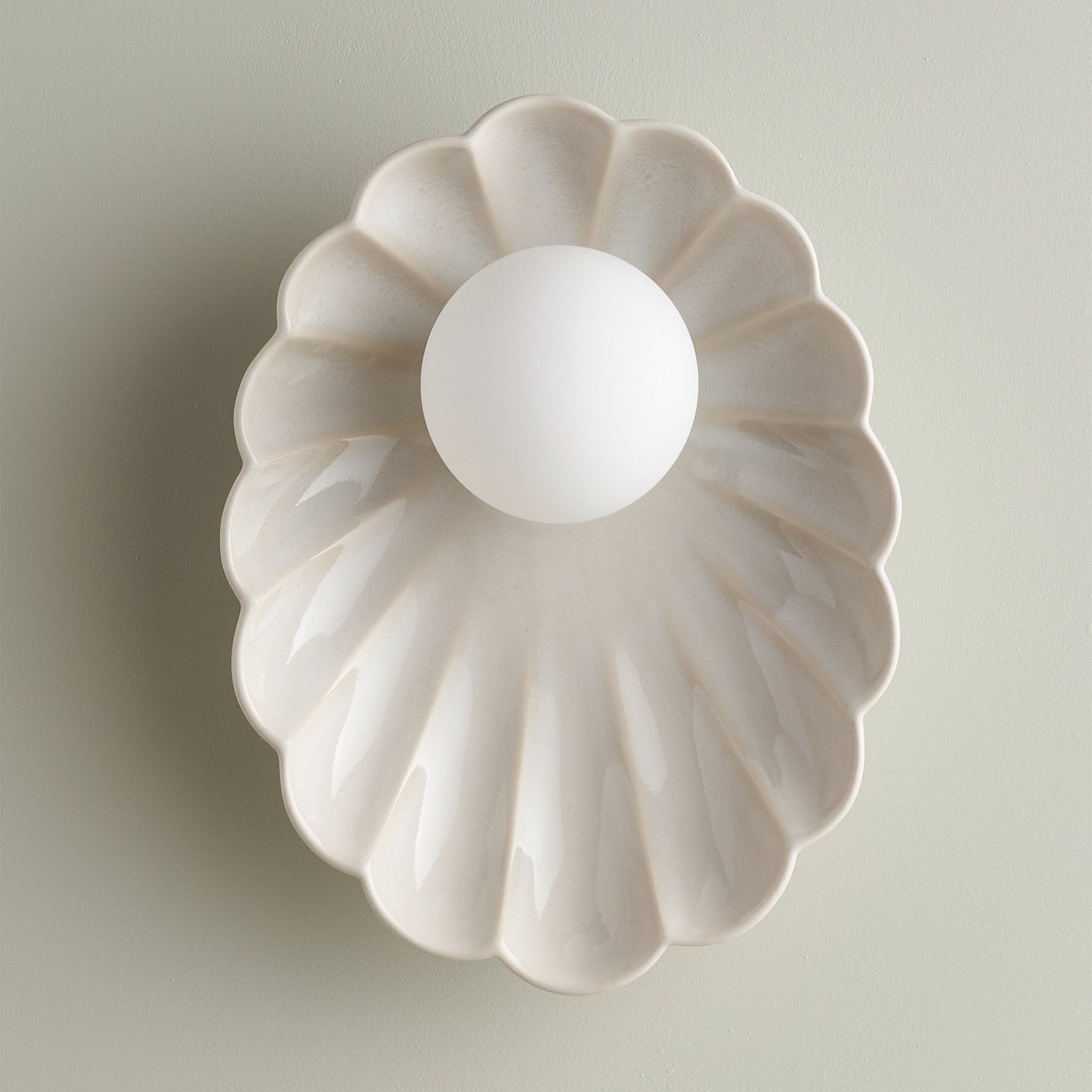 Ceramic Wall Oyster Sconce Light
