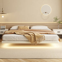 Platform Bed Frame Solid Wood Bed without Headboard and Footboard, Light Not Included