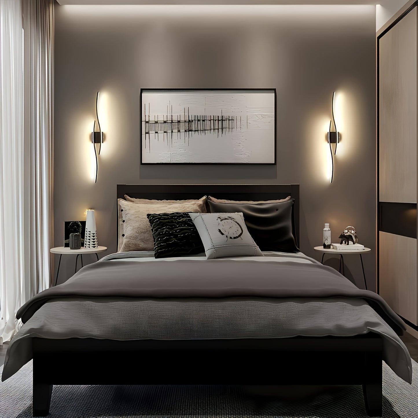 1pc Black LED Ceiling Light, Metal Semi-Recessed Mounting, Dimmable and Adjustable, Suitable for Villa Restaurant Wall Lights, Cafes and Shops LED Lighting, Bedroom, Living Room, Kitchen Island, Dressing Light Bathroom Wall L