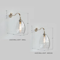 Jules Fine Ribbed Clear Glass Wall Light