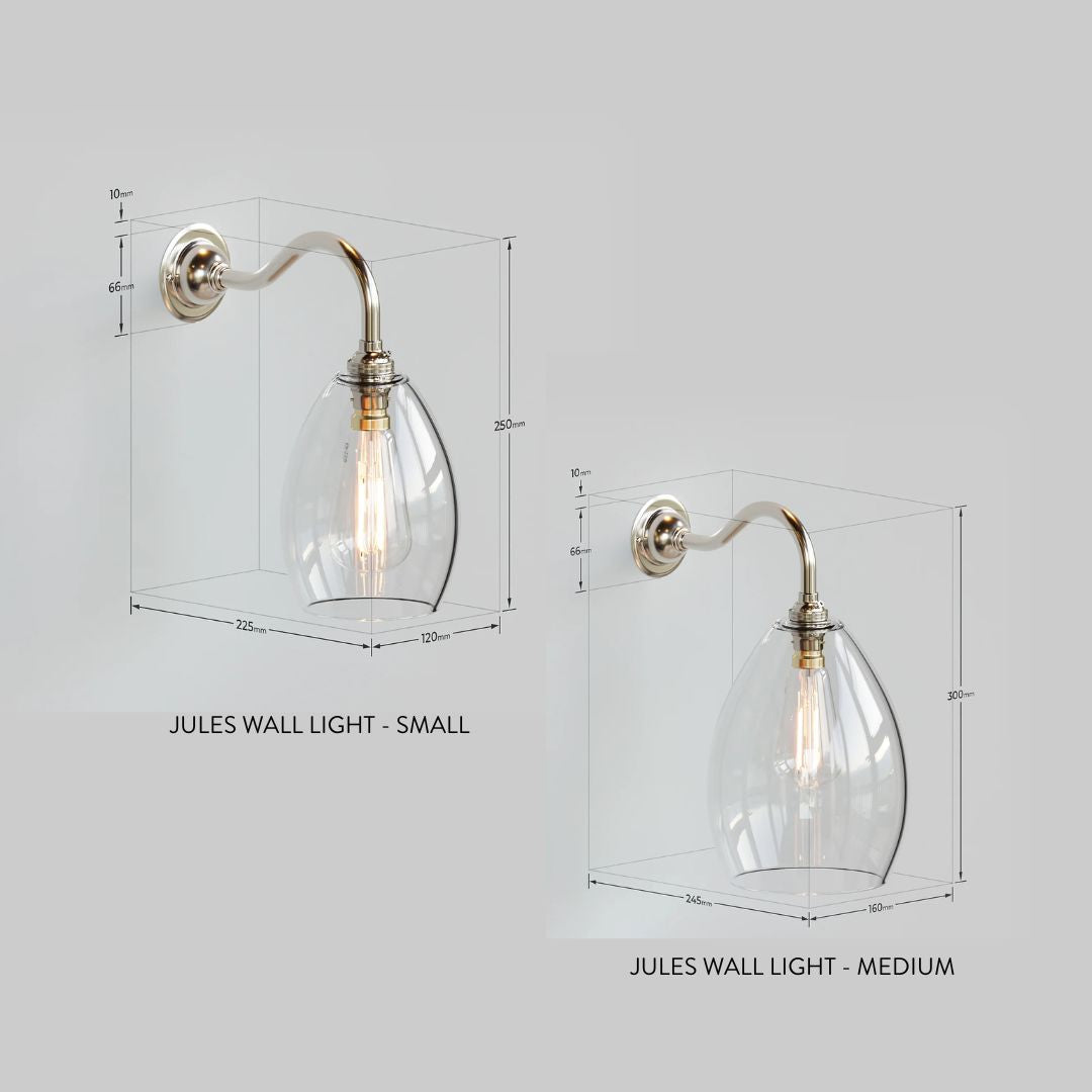 Jules Fine Ribbed Clear Glass Wall Light