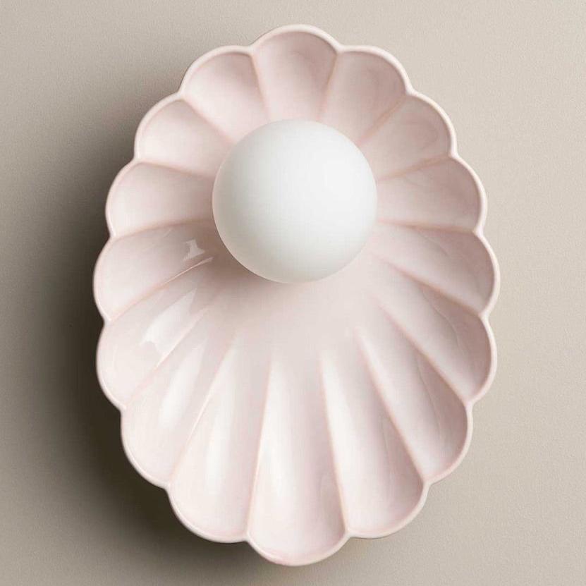 Ceramic Wall Oyster Sconce Light