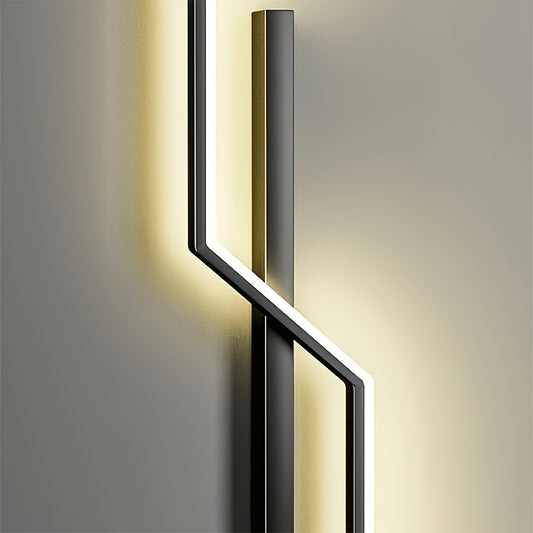 1pc Modern LED Wall Sconce - Minimalist Lightning Bolt Design, 3 Adjustable Colors, Easy Installation, Ideal for Bedroom, Living Room, Study, Hotel, Dining Area, Cafe, 110V-240V, Living Room Lighting | Contemporary Wall Lamp